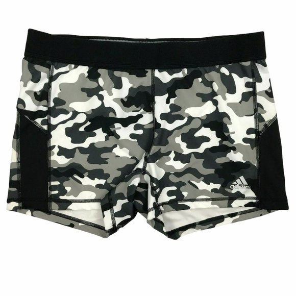 Adidas Camouflage Spandex Shorts Athletic Black XL - Picture 1 of 8